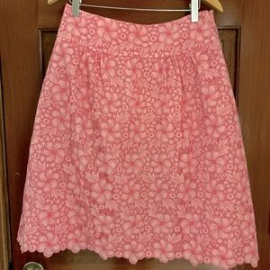 Lilly Pulitzer Pink Lace Overlay A-line Skirt SZ 6
